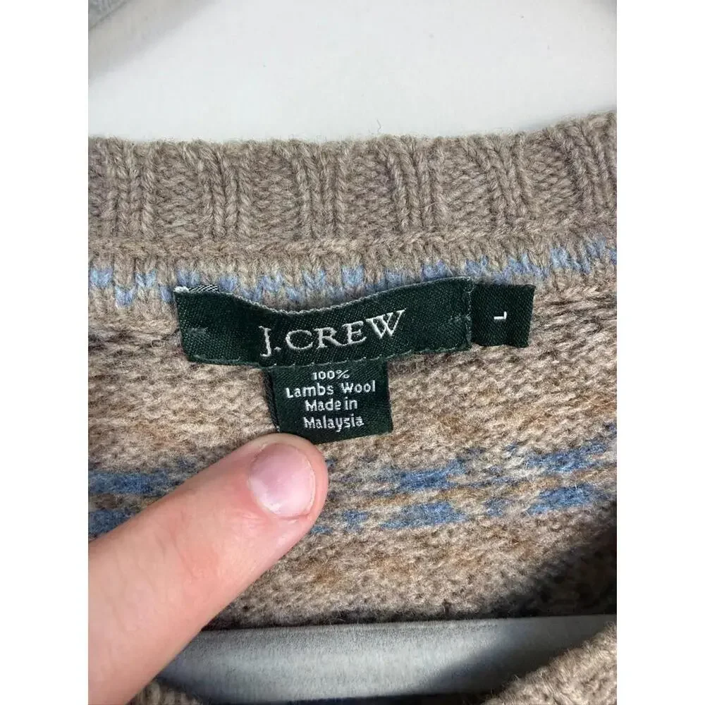 J.Crew Sweater Men's L Multicolor Fair Isle Nordic‎ Crew Pullover
